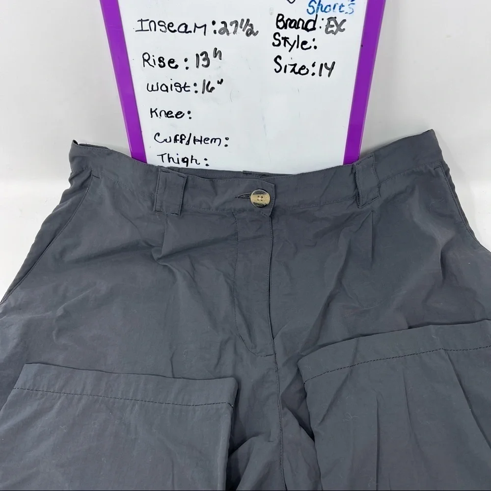 ExOfficio Bugs Away Gray Straight Leg Hiking Field Pants 14 Nylon High Waist - Picture 7 of 15